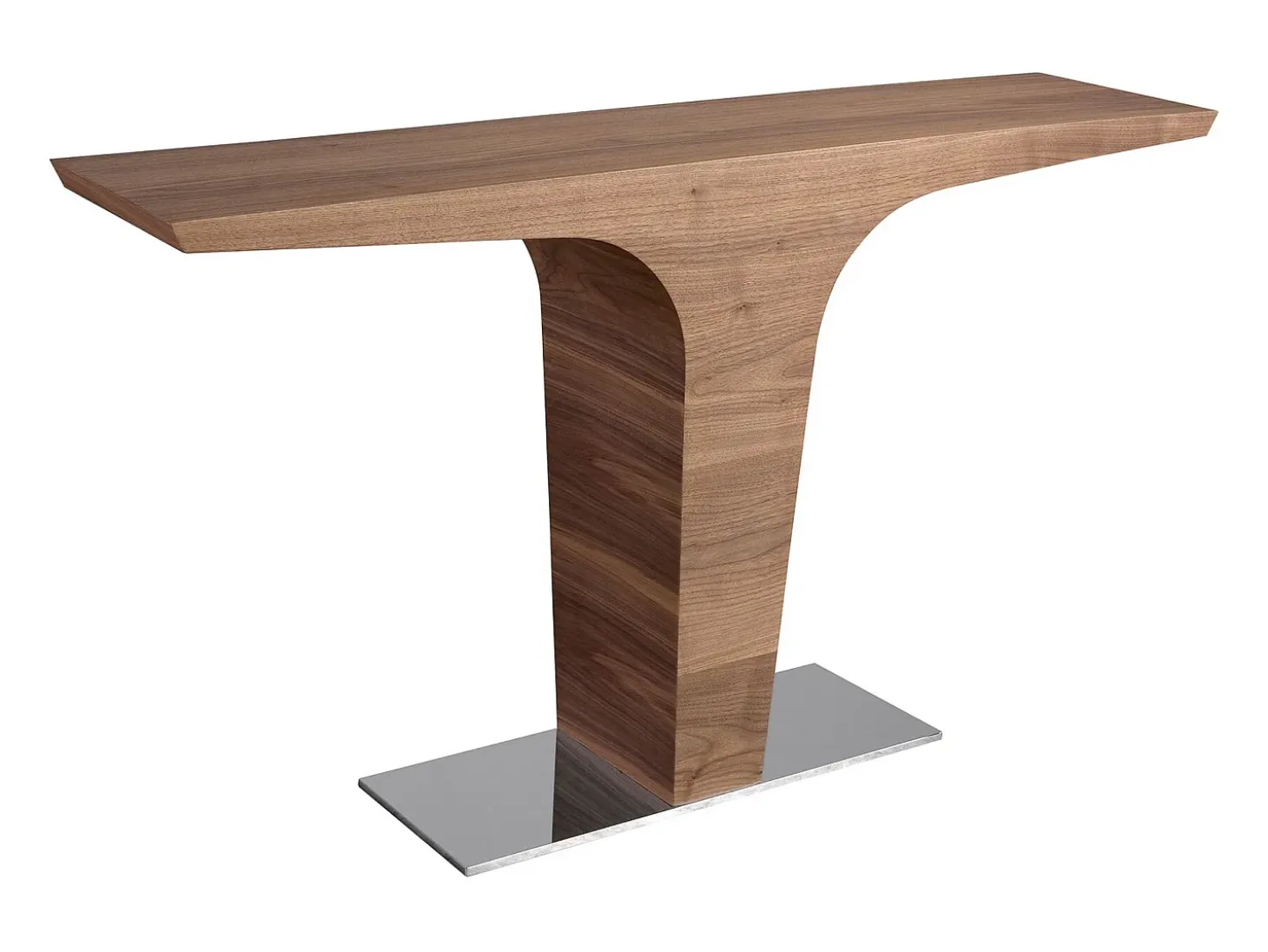 Consola rectangular nogal y base acero cromado 3030 ANGEL CERDA