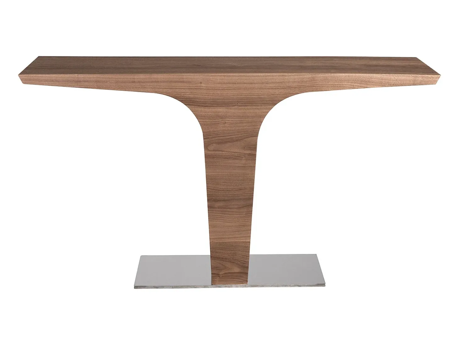 Consola rectangular nogal y base acero cromado 3030 ANGEL CERDA