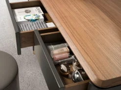 Consola rectangular nogal, madera gris oscuro y acero negro 7171 ANGEL CERDA