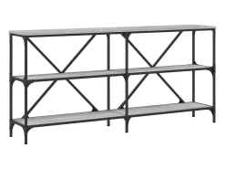 Consola Sonoma gris 160x30x75 cm madera contrachapada y hierro