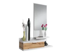 Consola suspendida con 1 cajón y 1 espejo L81 cm - DHALIA