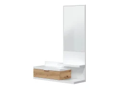 Consola suspendida con 1 cajón y 1 espejo L81 cm - DHALIA