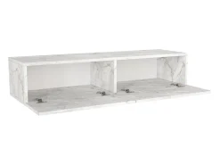 Consola suspendida con 2 puertas - Efecto mármol blanco - TENIDA