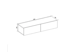Consola suspendida con 2 puertas - Efecto mármol blanco - TENIDA
