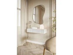 Consola suspendida con cajón - Blanca - 90 cm - VELDIO