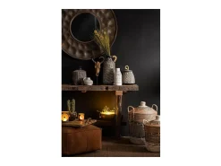 Consola Vida de madera cruda reciclada oscura envejecida L 150 cm