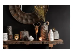 Consola Vida de madera cruda reciclada oscura envejecida L 150 cm