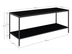 Consola Vita, Negro, 36x100x45 cm, Kendra Home