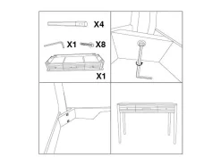 Consola VKH606, Blanco, 107x37x80 cm, Kendra Home
