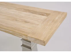 Consola 160x85x45 cm cromo madera natural glamour gl1527