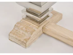Consola 160x85x45 cm cromo madera natural glamour gl1527