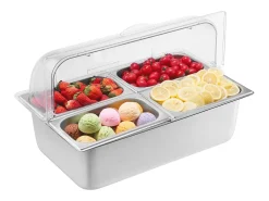Contenedor de Exhibición Alimentaria de Mostrador SucceBuy, con Plato de 4 Recipientes de Condimentos