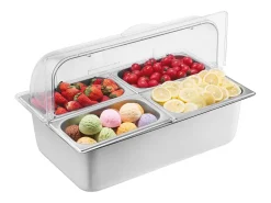 Contenedor de Exhibición Alimentaria de Mostrador SucceBuy, con Plato de 4 Recipientes de Condimentos