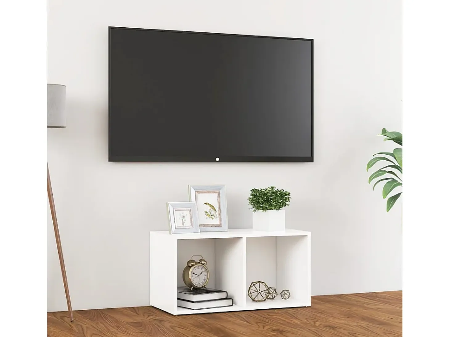 Cootehall Mueble para TV madera contrachapada blanco 72x35x36,5 cm
