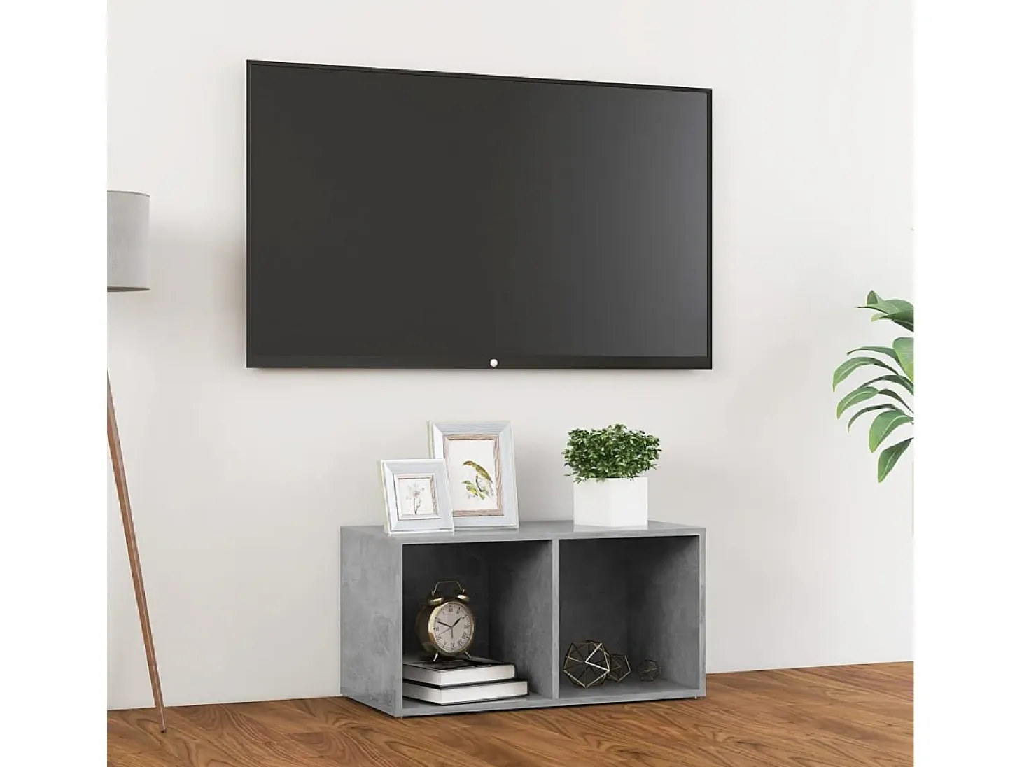Cootehall Mueble para TV madera contrachapada gris hormigón 72x35x36,5 cm