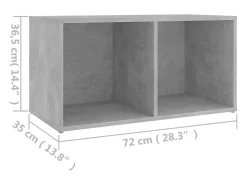 Cootehall Mueble para TV madera contrachapada gris hormigón 72x35x36,5 cm