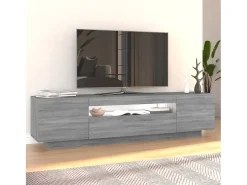 Crescent City Mueble de TV con luces LED gris Sonoma 160x35x40 cm