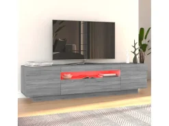 Crescent City Mueble de TV con luces LED gris Sonoma 160x35x40 cm