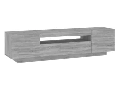 Crescent City Mueble de TV con luces LED gris Sonoma 160x35x40 cm