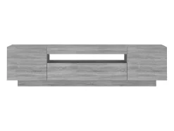 Crescent City Mueble de TV con luces LED gris Sonoma 160x35x40 cm