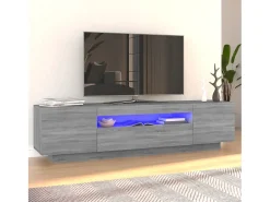 Crescent City Mueble de TV con luces LED gris Sonoma 160x35x40 cm