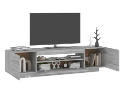 Crescent City Mueble de TV con luces LED gris Sonoma 160x35x40 cm