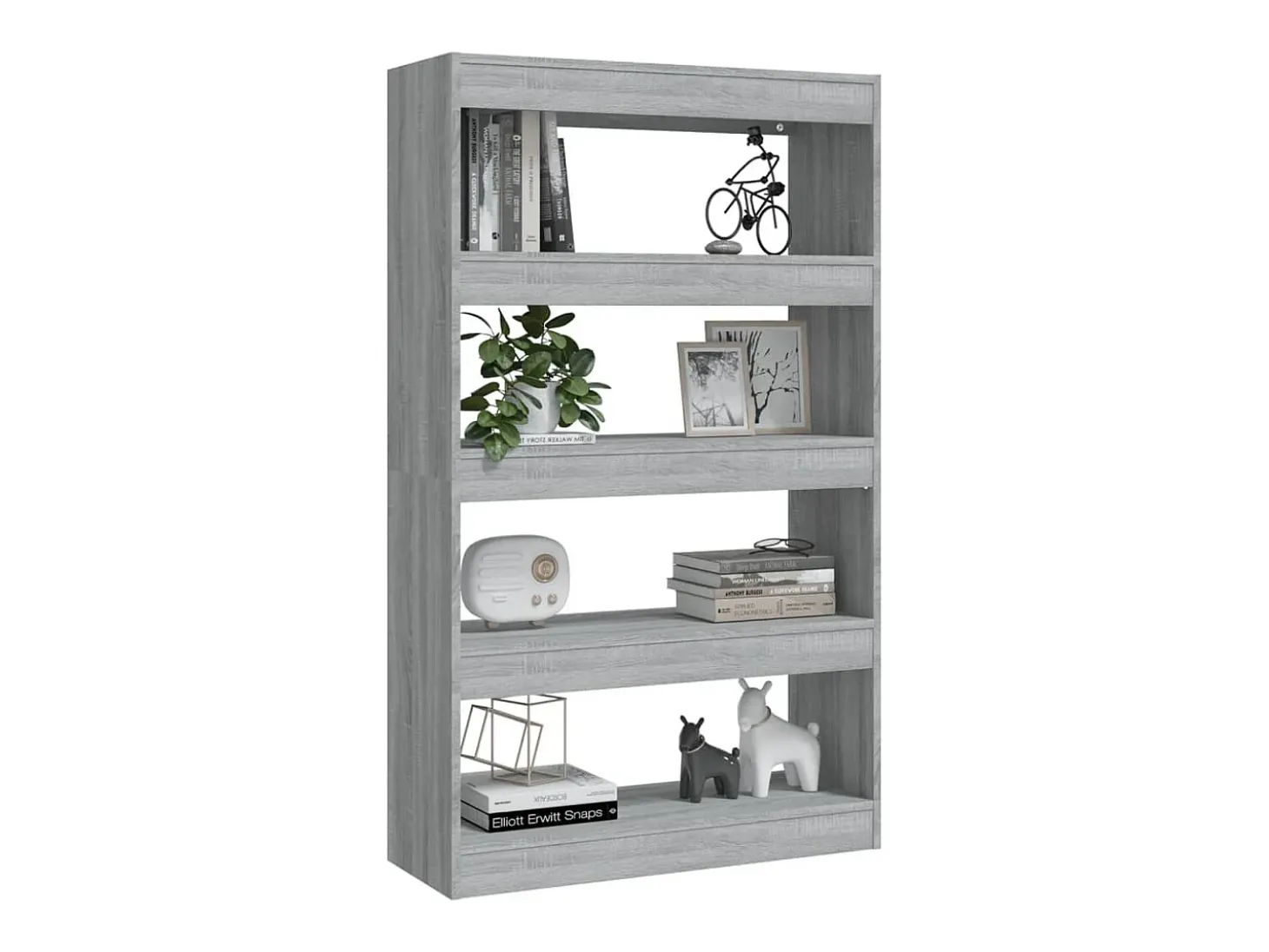 Crescent Springs Estantería/divisor madera ingeniería gris Sonoma 80x30x135 cm