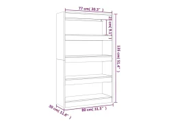 Crescent Springs Estantería/divisor madera ingeniería gris Sonoma 80x30x135 cm