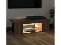Crijn Mueble de TV con luces LED color roble marrón 90x39x30 cm