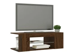 Crijn Mueble de TV con luces LED color roble marrón 90x39x30 cm