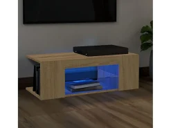 Crijn Mueble de TV con luces LED roble Sonoma 90x39x30 cm