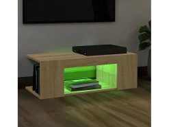 Crijn Mueble de TV con luces LED roble Sonoma 90x39x30 cm