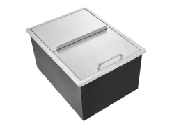 Cubo de Hielo SucceBuy, 55,23 L, 61x46x33 cm, Nevera de Acero Inoxidable con Tapa Deslizante, para Cocina Exterior Vino Cerveza