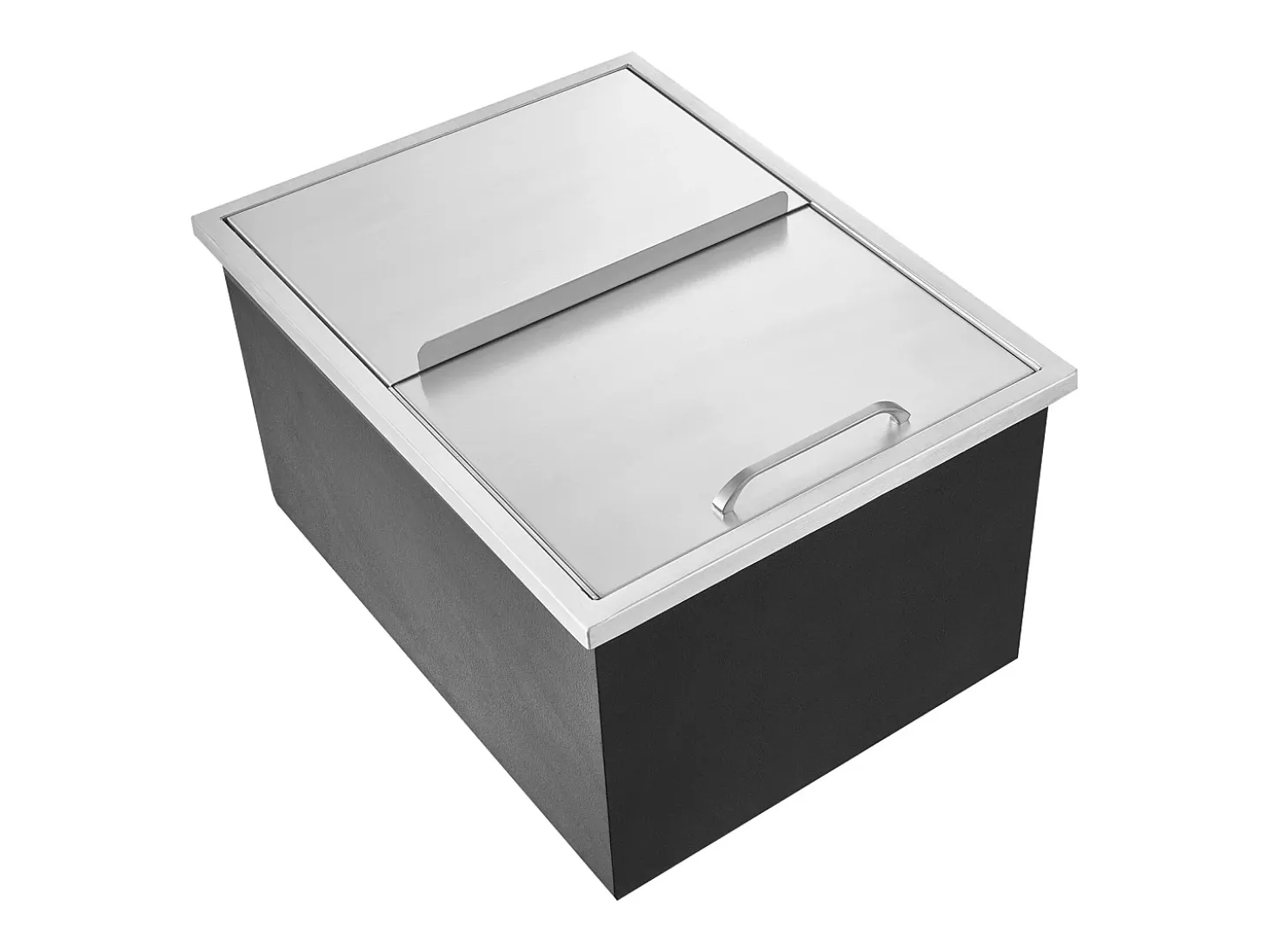 Cubo de Hielo SucceBuy, 55,23 L, 61x46x33 cm, Nevera de Acero Inoxidable con Tapa Deslizante, para Cocina Exterior Vino Cerveza