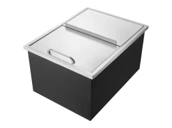Cubo de Hielo SucceBuy, 55,23 L, 61x46x33 cm, Nevera de Acero Inoxidable con Tapa Deslizante, para Cocina Exterior Vino Cerveza