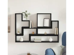 Cubo de pared Otros Roble Negro 96 x 12 x 64 cm Madera de ingeniería