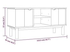 Cuneyt Mueble de TV OTTA madera maciza de pino 113,5x43x57 cm