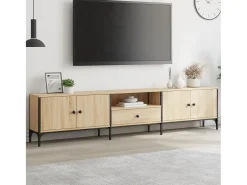 Dalton Mueble de TV cajón madera ingeniería roble Sonoma 200x25x44 cm