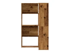 Damir Estantería de esquina 4 niveles madera envejecida 85x85x140 cm