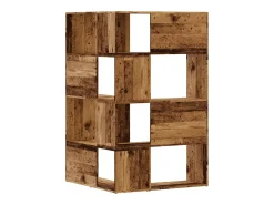 Damir Estantería de esquina 4 niveles madera envejecida 85x85x140 cm