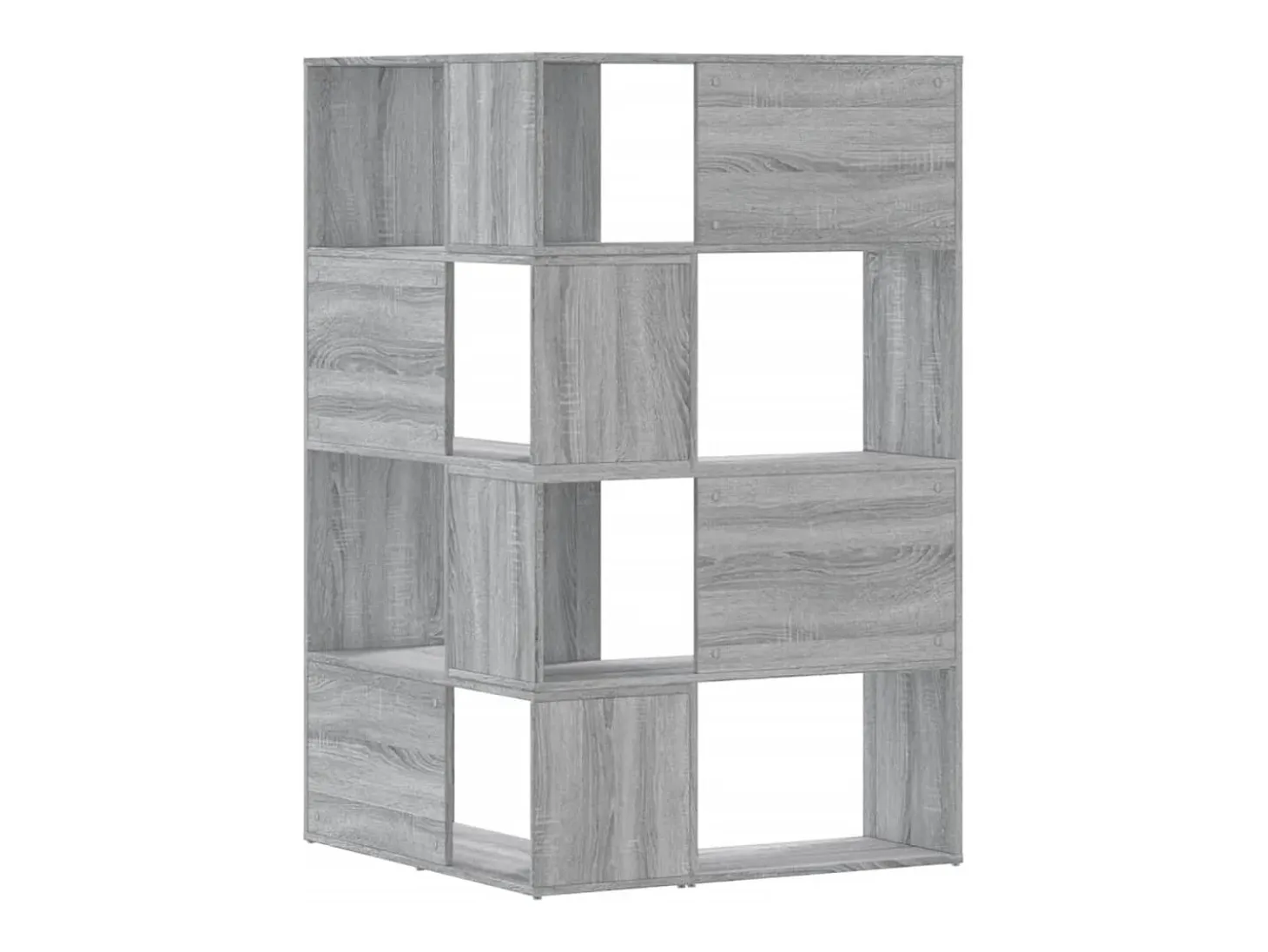 Damir Estantería de esquina 4 niveles madera gris Sonoma 85x85x140 cm
