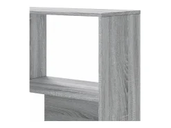 Damir Estantería de esquina 4 niveles madera gris Sonoma 85x85x140 cm