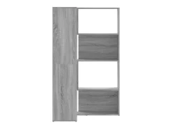 Damir Estantería de esquina 4 niveles madera gris Sonoma 85x85x140 cm
