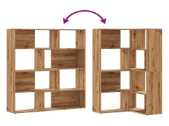 Damir Estantería esquina 4 niveles madera roble artisan 85x85x140 cm