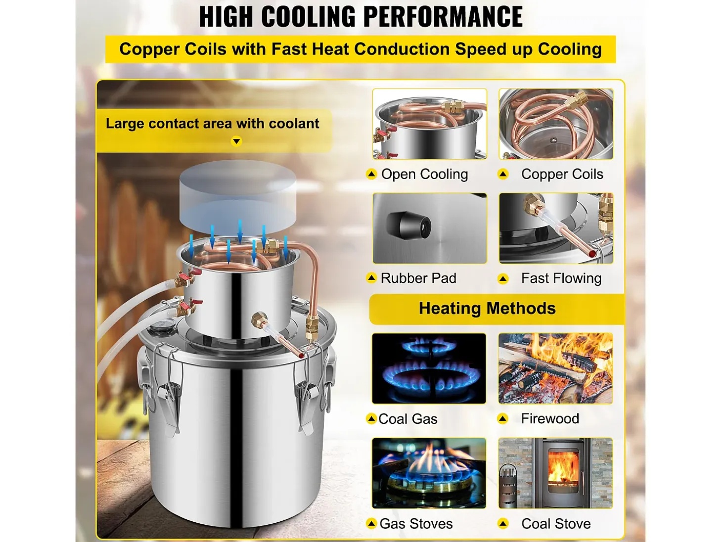 Destilador de Alcohol Moonshine Still SucceBuy, 20.8 L, Kit de Destilería, con Bomba de Agua, para Organizar Reuniones Familiares