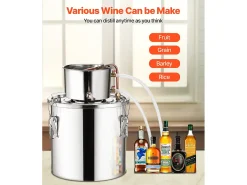 Destilador de Alcohol SucceBuy Destilador de Aguardiente de 19 L, Kit de Destilación de Agua y Alcohol, Acero Inoxidable