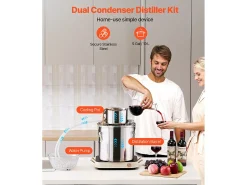 Destilador de Alcohol SucceBuy Destilador de Aguardiente de 19 L, Kit de Destilación de Agua y Alcohol, Acero Inoxidable