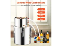 Destilador de Alcohol SucceBuy Destilador de Aguardiente de 11 L, Kit de Destilación de Agua y Alcohol, Acero Inoxidable