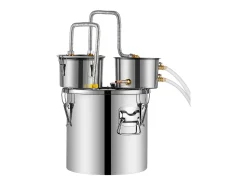 Destilador de Alcohol SucceBuy Destilador de Agua sin Gas de 11 L con Barril Thumper y Bomba de Agua de 8 W Bomba