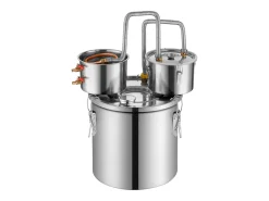 Destilador de Alcohol SucceBuy Destilador de Agua sin Gas de 11 L con Barril Thumper y Bomba de Agua de 8 W Bomba